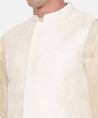 Ivory Chanderi Embroidered Jacket 3