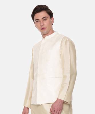 Ivory Chanderi Embroidered Jacket 4
