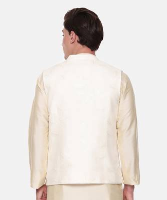 Ivory Chanderi Embroidered Jacket 6