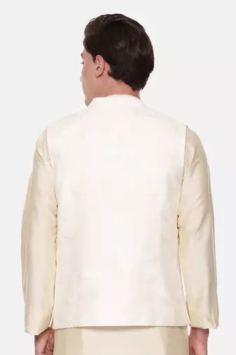 Ivory Chanderi Embroidered Jacket