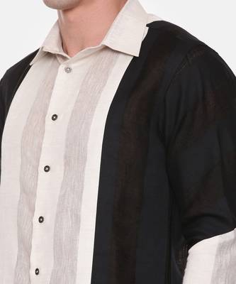 Two Color Linen Shirt 3