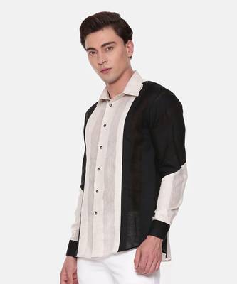 Two Color Linen Shirt 4