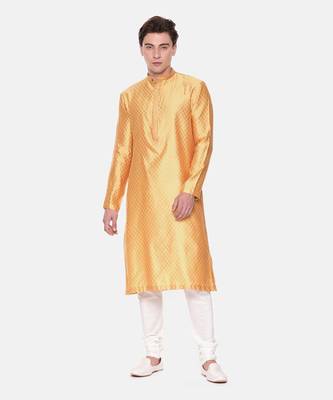 Yellow Jaquard Kurta Set 1