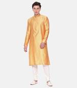 Yellow Jaquard Kurta Set