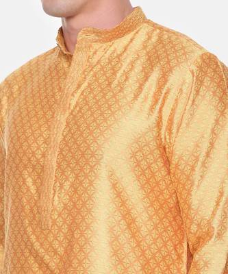 Yellow Jaquard Kurta Set 2