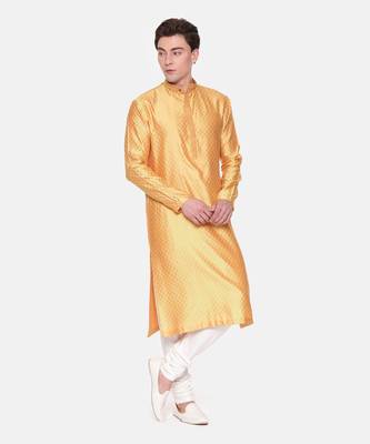 Yellow Jaquard Kurta Set 4