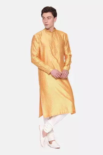 Yellow Jaquard Kurta Set
