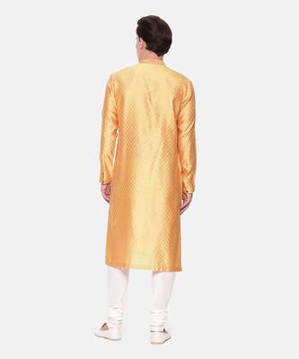 Yellow Jaquard Kurta Set 5