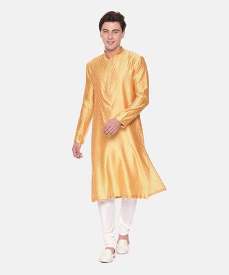 Yellow Jaquard Kurta Set 6