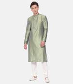 Green Jaquard Kurta Set