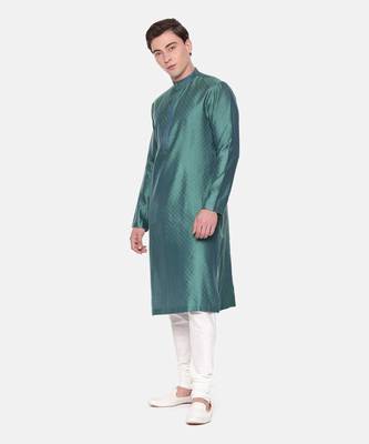 Green Blue Jaquard Kurta Set 3