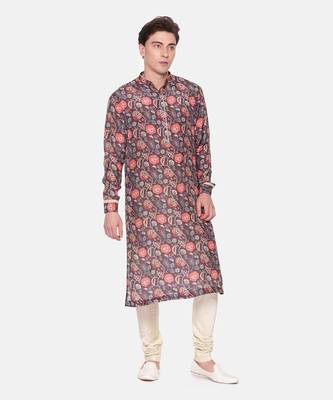 Wine Brown Digital Muslin Kurta Set 4