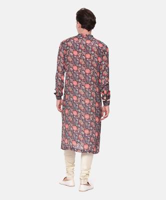 Wine Brown Digital Muslin Kurta Set 5
