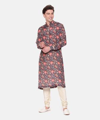 Wine Brown Digital Muslin Kurta Set 6