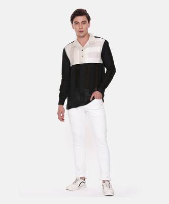 Tri Color Linen Short Kurta 1