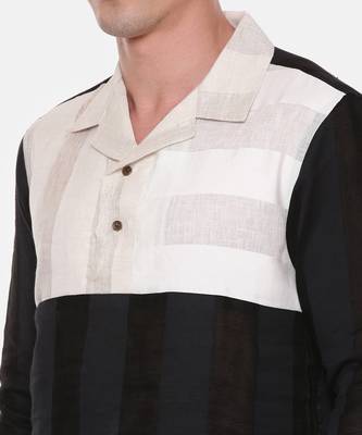 Tri Color Linen Short Kurta 3