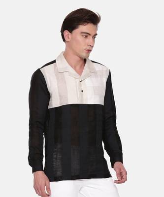 Tri Color Linen Short Kurta 5