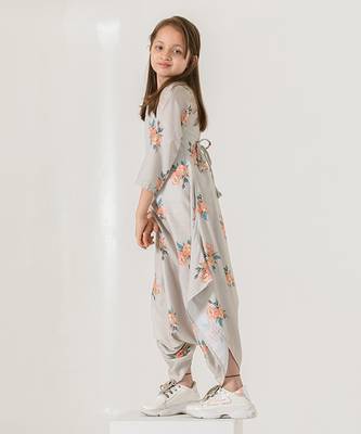 Pista Green Dhoti Jumpsuit Kids 2