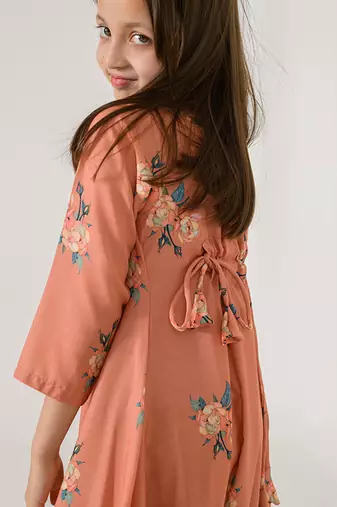 Scarlet Orange Dhoti Jumpsuit Kids