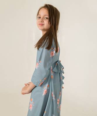Aqua Blue Dhoti Jumpsuit Kids 5