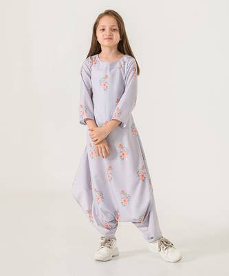 Slate Grey Dhoti Jumpsuit Kids 1