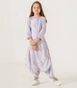 Slate Grey Dhoti Jumpsuit Kids