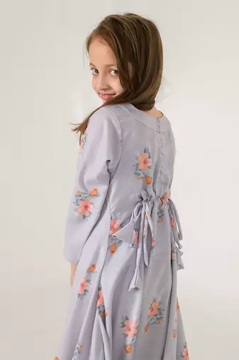 Slate Grey Dhoti Jumpsuit Kids