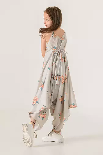 Pista Green Palazzo Jumpsuit Kids
