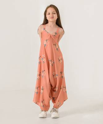 Scarlet Orange Palazzo Jumpsuit Kids 1