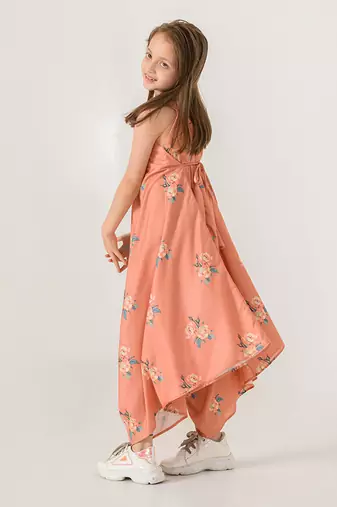 Scarlet Orange Palazzo Jumpsuit Kids
