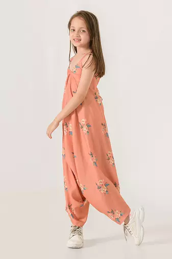 Scarlet Orange Palazzo Jumpsuit Kids