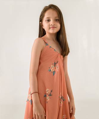 Scarlet Orange Palazzo Jumpsuit Kids 4