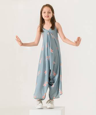 Aqua Blue Palazzo Jumpsuit Kids 1