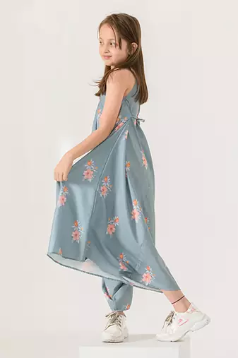 Aqua Blue Palazzo Jumpsuit Kids