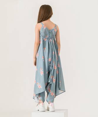 Aqua Blue Palazzo Jumpsuit Kids 3