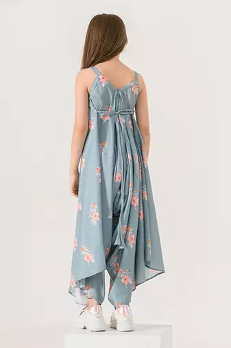 Aqua Blue Palazzo Jumpsuit Kids