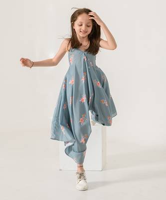 Aqua Blue Palazzo Jumpsuit Kids 5