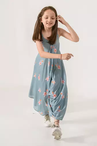 Aqua Blue Palazzo Jumpsuit Kids