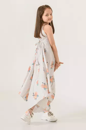Pista Green Striped Palazzo Jumpsuit Kids