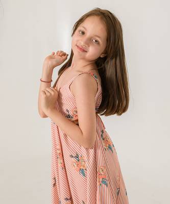 Scarlet Orange Striped Palazzo Jumpsuit Kids 2