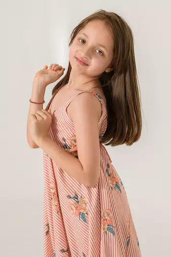 Scarlet Orange Striped Palazzo Jumpsuit Kids
