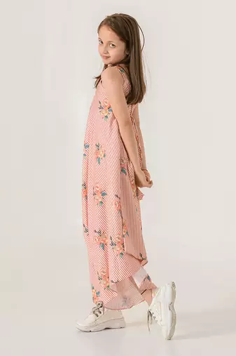 Scarlet Orange Striped Palazzo Jumpsuit Kids