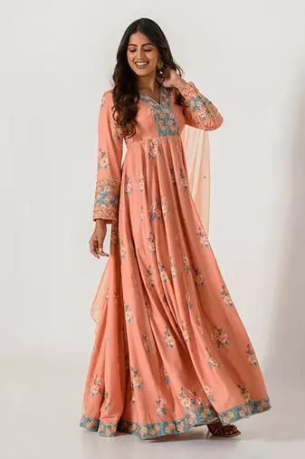 Scarlet Orange Anarkali Suit