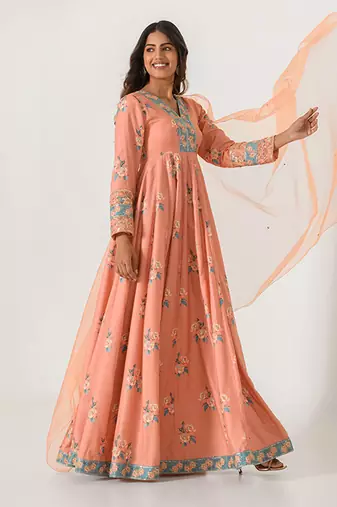Scarlet Orange Anarkali Suit