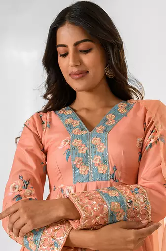 Scarlet Orange Anarkali Suit