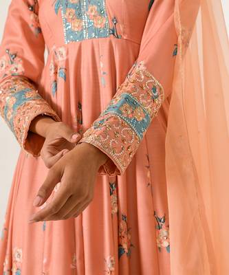 Scarlet Orange Anarkali Suit 5