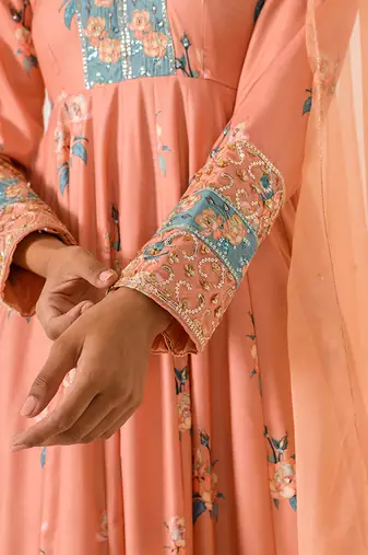 Scarlet Orange Anarkali Suit