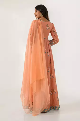 Scarlet Orange Anarkali Suit