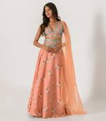 Scarlet Orange Kali Lehenga Set