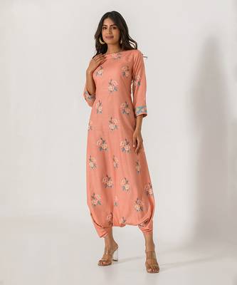 Scarlet Orange Dhoti Jumpsuit 1